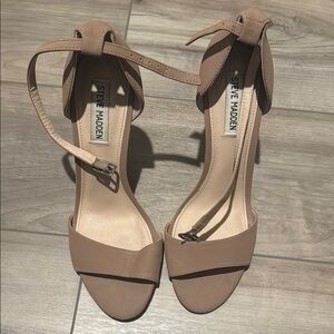 Steve Madden Tan Stiletto Heels with Ankle Strap